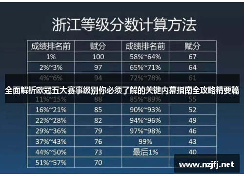 全面解析欧冠五大赛事级别你必须了解的关键内幕指南全攻略精要篇
